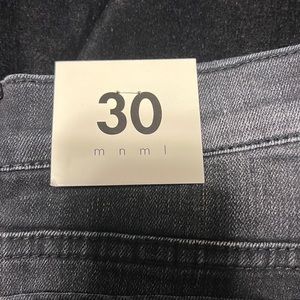BRAND MNML X199 STRETCH SKELETON DENIM IN VINTAGE BLACK SIZE 30 WITH TAGS